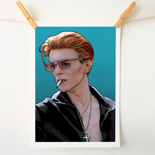 David Bowie fashion - personalised artwork designed by Dan Avenell for ART WOW