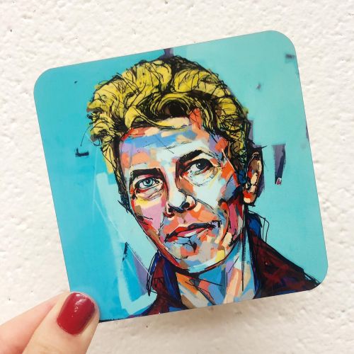 Hopeful Bowie - photo coasters from UK designed by Laura Selevos for ART WOW