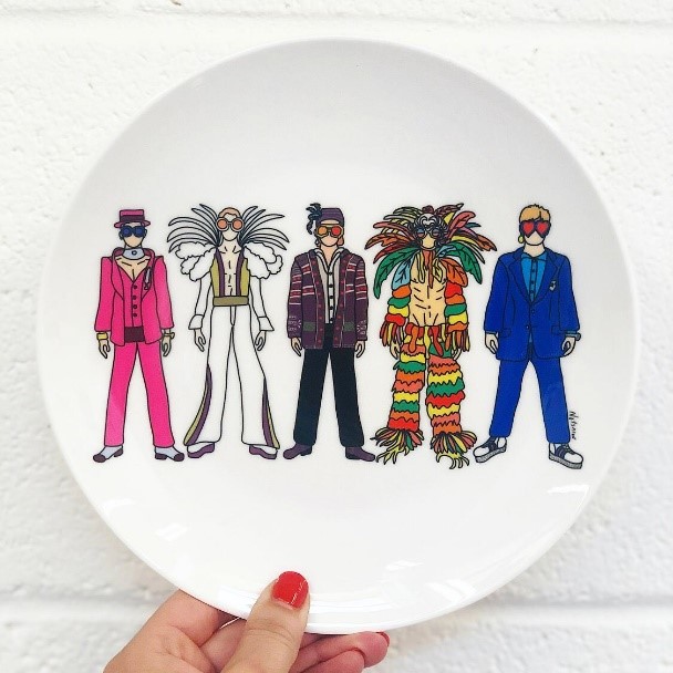 Elton John - personalised dinner plates