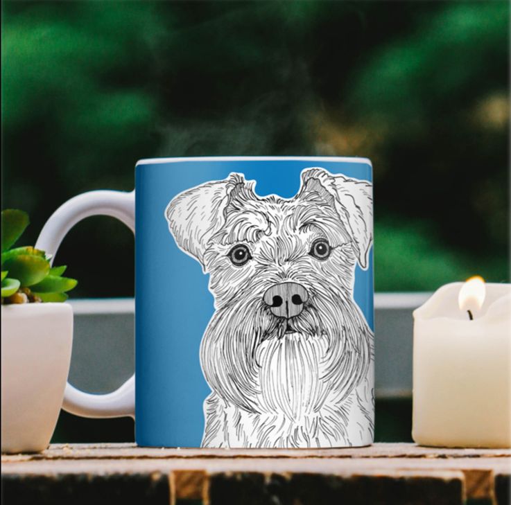 Adam Regester design on ArtWOW: Schnauzer Dog Portrait  - custom photo mug
