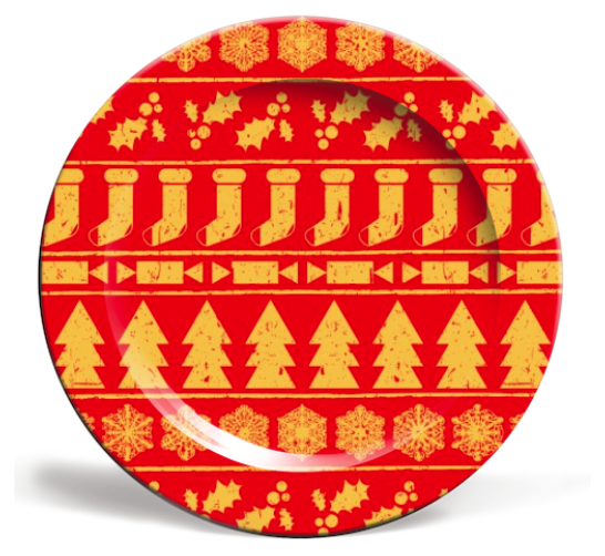 Christmas by Fimbis - personalised red dinner plates from UK