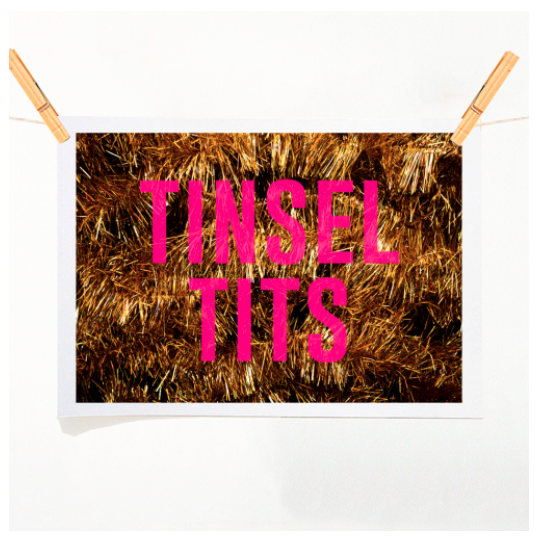 Christmas by FimbisTinsel Tits by The 13 Prints - quirky prints from UK