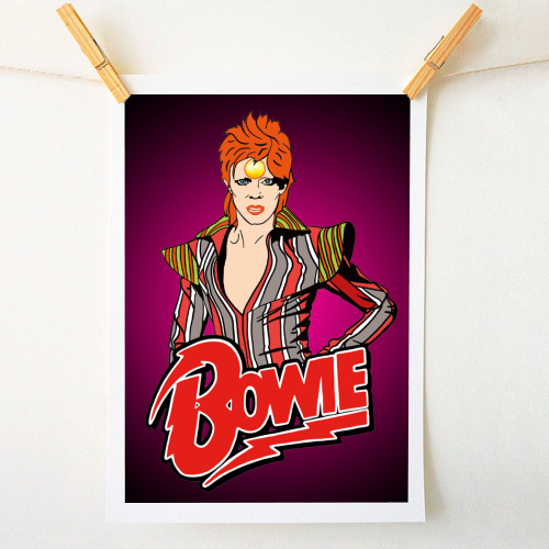 David Bowie art prints designed by Bite Your Granny for ArtWow