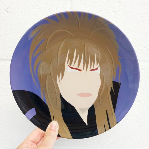 David Bowie - personalised dinner plate designed by Cheryl Boland for ArtWOW