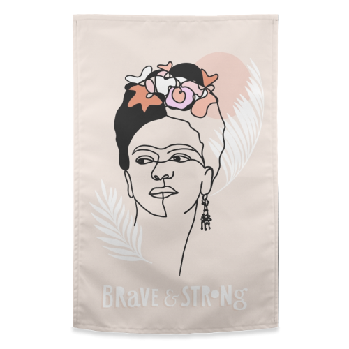 Frida Kahlo portrait - t towels designed by Art WOW artist Dominique Vari