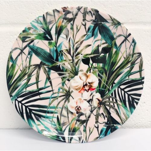 Pattern floral tropical 001 - unusual dinner plate by ART WOW designer MMarta BC