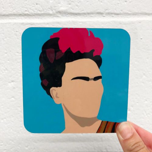 Frida Kahlo - personalised coaster UK designed by Art WOW artist Cheryl Boland