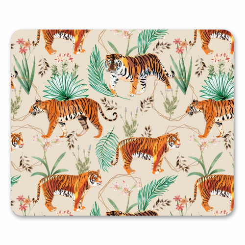 Tropical and tigers - personalised mouse mat by Uma Prabhakar Gokhale for ART WOW