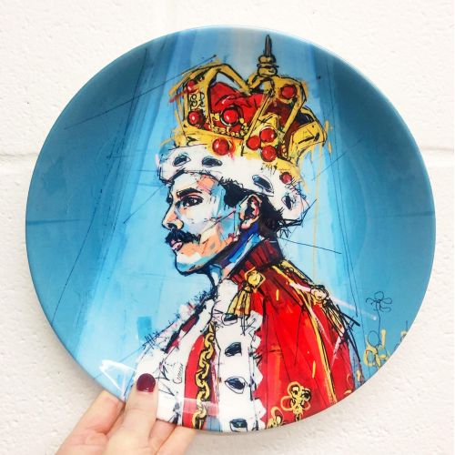 Royal Freddie -  ceramic dinner plate designed by Art Wow artist Laura Selevos
