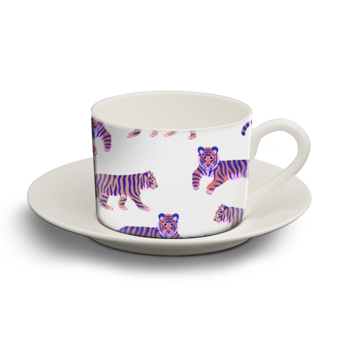 Tigers - coffee cup and saucer set by CATALINA WILLIAMS for ART WOW