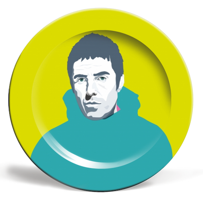 Liam Gallagher oasis wonderwall british music artist rocker - designer ceramic plates designed by ART WOW artist