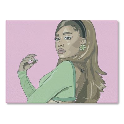 Ariana Grande collection -  large glass chopping board designed by ART WOW artist