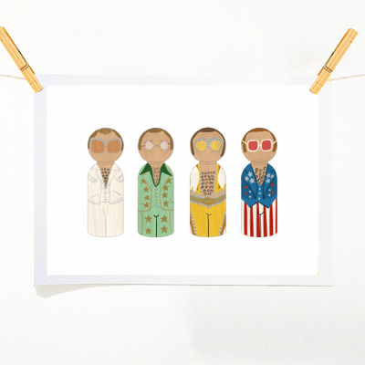 ELTON'S DRESSING UP BOX - personalised home prints created by Artwow artist