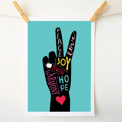 Peace and Love - personalised new home prints - buy on Art WOW
