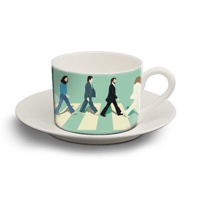 Buy coffee cup with saucer on Art WOW: ABBEY ROAD - THE BEATLES