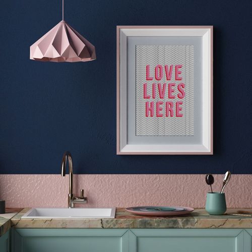 Love lives here framed prints
