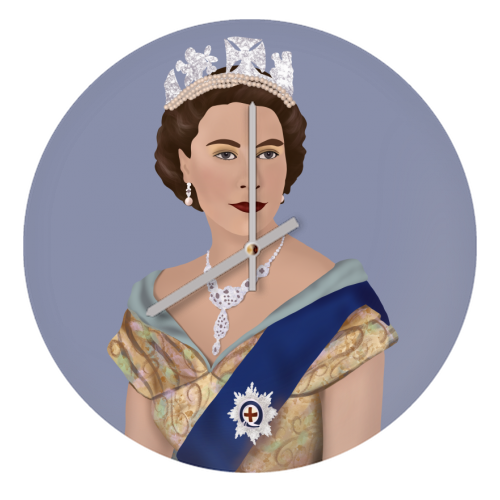 The young queen - quirky wall clocks at Art WOW, wholesale