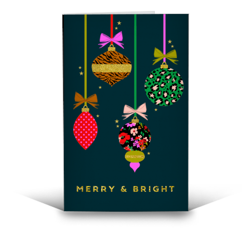 Christmas Baubles - greeting card by Art WOW designer Pearl & Clover