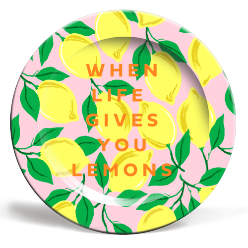 When life giver you lemons - ceramic dinner plate by Art Wow designer Pearl & Clover