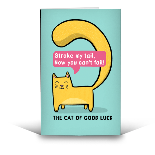 Funny greeting cards: The Cat of Good Luck by Drawn to Cats - Art WOW