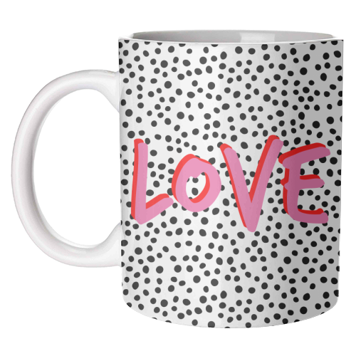 Love polka dot - designer coffee mug by Art Wow